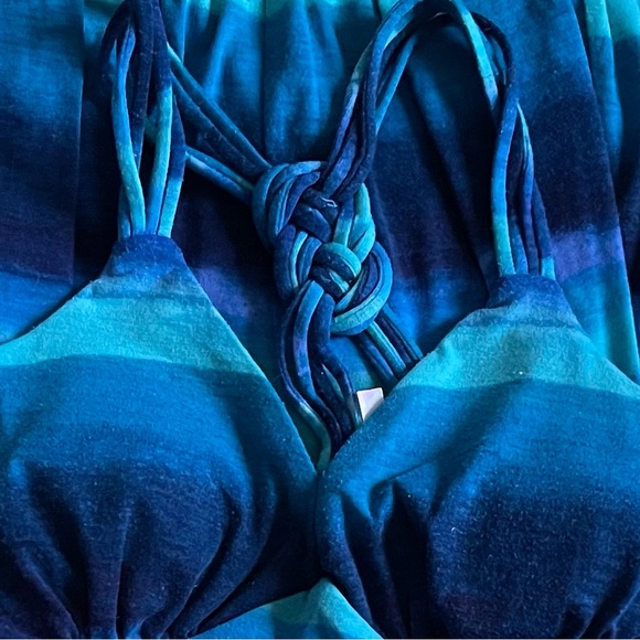 Degrees Blue & Green Halter Maxi Dress Sz S - Picture 6 of 8